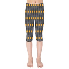 Pattern Illustrations Plaid Kids  Capri Leggings 