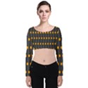 Pattern Illustrations Plaid Velvet Long Sleeve Crop Top View1