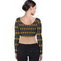 Pattern Illustrations Plaid Velvet Long Sleeve Crop Top View2