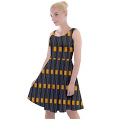 Pattern Illustrations Plaid Knee Length Skater Dress