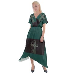 Assyrian Archer Cross Front Sharkbite Hem Maxi Dress by DoniainArt