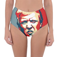 Trump pop art Reversible High-Waist Bikini Bottoms