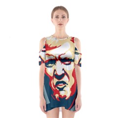 Trump pop art Shoulder Cutout One Piece Dress