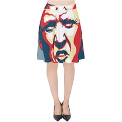 Trump pop art Velvet High Waist Skirt