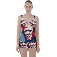 Trump pop art Tie Front Two Piece Tankini