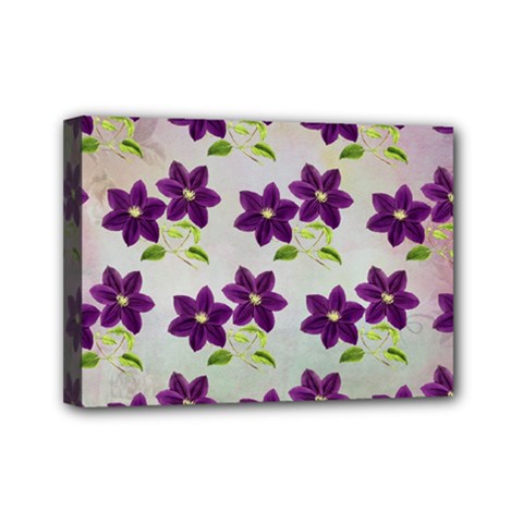 Purple Flower Mini Canvas 7  X 5  (stretched)