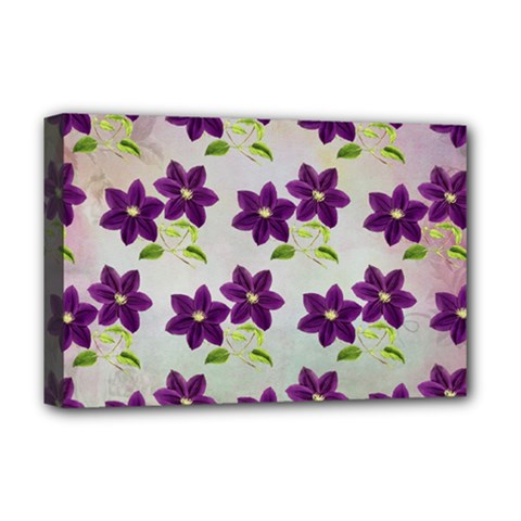 Purple Flower Deluxe Canvas 18  X 12  (stretched)