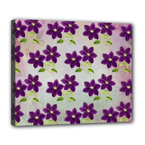 Purple Flower Deluxe Canvas 24  X 20  (stretched)