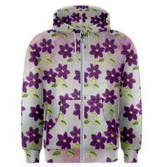 Purple Flower Men s Zipper Hoodie