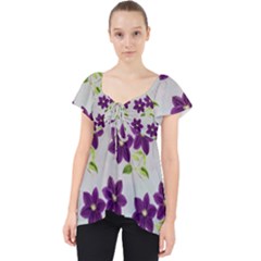 Purple Flower Lace Front Dolly Top