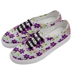 Purple Flower Women s Classic Low Top Sneakers