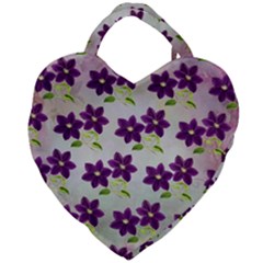 Purple Flower Giant Heart Shaped Tote