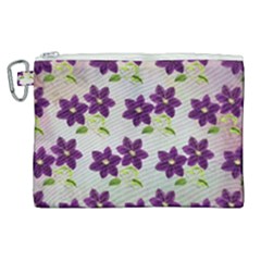 Purple Flower Canvas Cosmetic Bag (xl) by HermanTelo