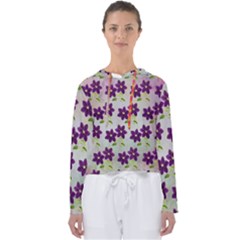 Purple Flower Women s Slouchy Sweat