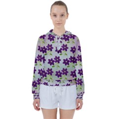 Purple Flower Women s Tie Up Sweat by HermanTelo