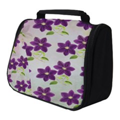 Purple Flower Full Print Travel Pouch (small) by HermanTelo