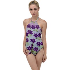 Purple Flower Go With The Flow One Piece Swimsuit