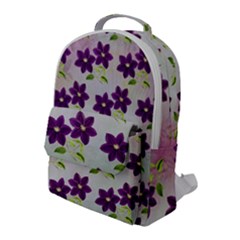 Purple Flower Flap Pocket Backpack (large)