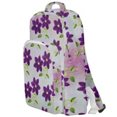 Purple Flower Double Compartment Backpack