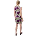 Purple Flower Sleeveless Shirt Dress View2