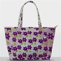 Purple Flower Back Pocket Shoulder Bag 