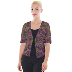 Peacock Lace In The Nature Cropped Button Cardigan by pepitasart