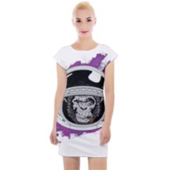 Space ape Cap Sleeve Bodycon Dress