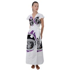 Space ape Flutter Sleeve Maxi Dress