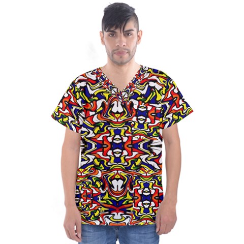 Ab 72 1 Men s V-neck Scrub Top by ArtworkByPatrick