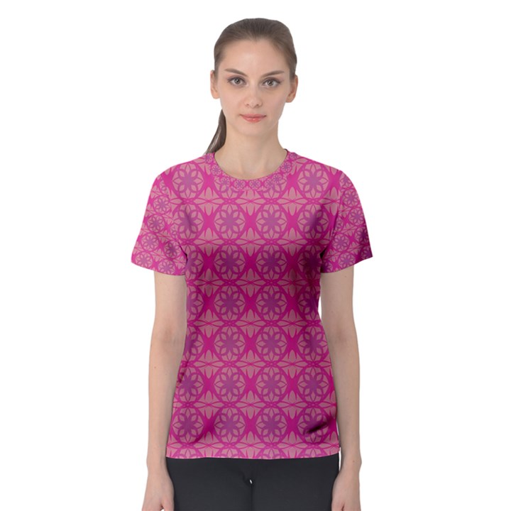 Background Texture Pattern Mandala Women s Sport Mesh Tee