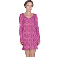 Background Texture Pattern Mandala Long Sleeve Nightdress