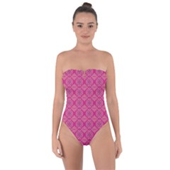 Background Texture Pattern Mandala Tie Back One Piece Swimsuit