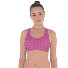 Background Texture Pattern Mandala Cross String Back Sports Bra