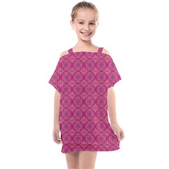 Background Texture Pattern Mandala Kids  One Piece Chiffon Dress