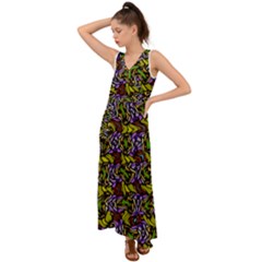 Ab 73 V-neck Chiffon Maxi Dress