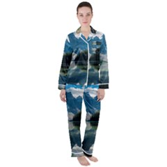 Nature Satin Long Sleeve Pyjamas Set by ArtworkByPatrick