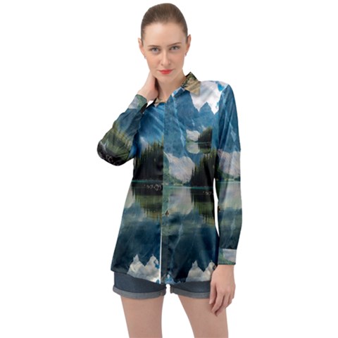 Nature Long Sleeve Satin Shirt by ArtworkByPatrick