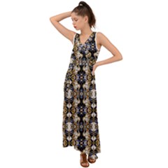 Ab 74 V-neck Chiffon Maxi Dress