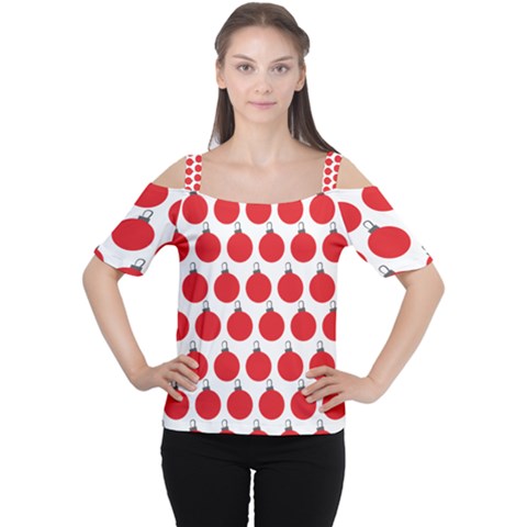 Christmas Baubles Bauble Holidays Cutout Shoulder Tee by HermanTelo