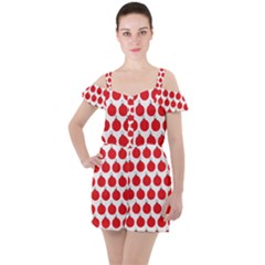 Christmas Baubles Bauble Holidays Ruffle Cut Out Chiffon Playsuit