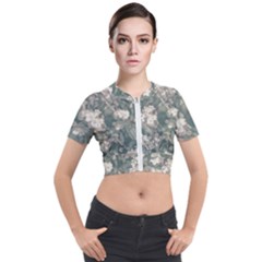 Beauty Floral Scene Photo Short Sleeve Cropped Jacket by dflcprintsclothing