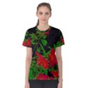 Dark Pop Art Floral Poster Women s Cotton Tee View1