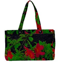 Dark Pop Art Floral Poster Canvas Work Bag by dflcprintsclothing