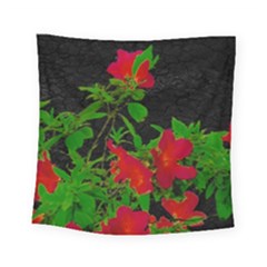 Dark Pop Art Floral Poster Square Tapestry (small) by dflcprintsclothing