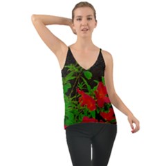 Dark Pop Art Floral Poster Chiffon Cami