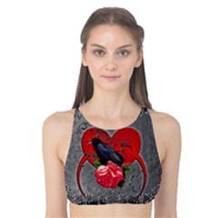 Wonderful Crow On A Heart Tank Bikini Top by FantasyWorld7