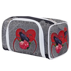 Wonderful Crow On A Heart Toiletries Pouch by FantasyWorld7