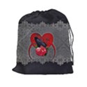 Wonderful Crow On A Heart Drawstring Pouch (2XL) View1