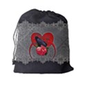 Wonderful Crow On A Heart Drawstring Pouch (2XL) View2