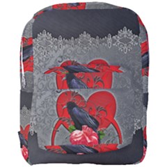 Wonderful Crow On A Heart Full Print Backpack by FantasyWorld7